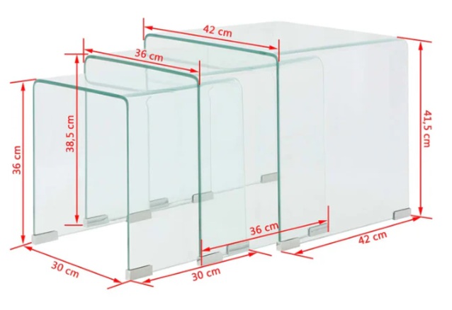 Set 3 tavolini sovrapponibili - immagine 5
